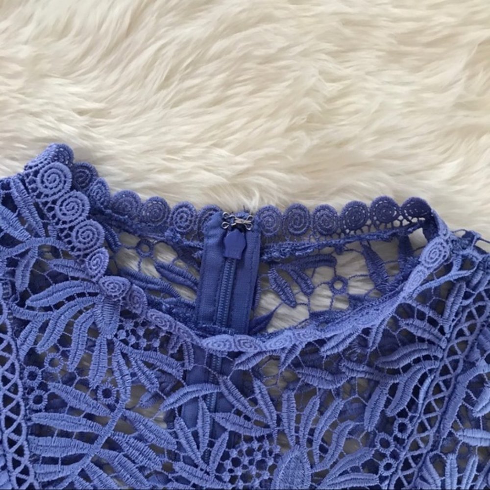 ANTONIO MELANI Blue Lace Midi Dress - Picture 5 of 15